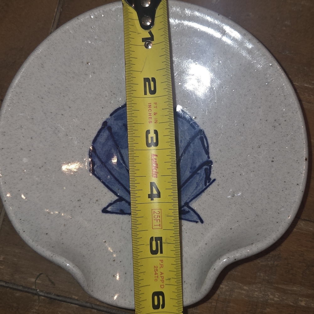 Handmade Ceramic Shell Spoon Rest - Blue - Picture 5 of 5